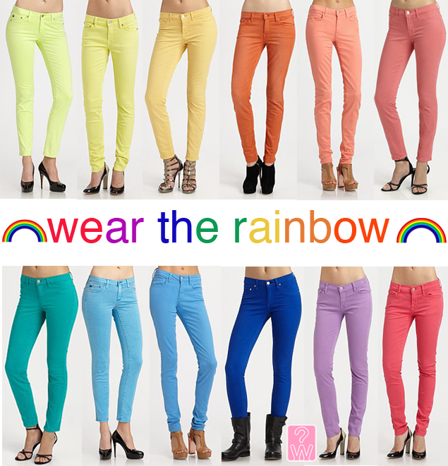 rainbow colored jeans